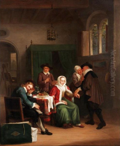 The Doctor's Visit Oil Painting by Jozef Geirnaert