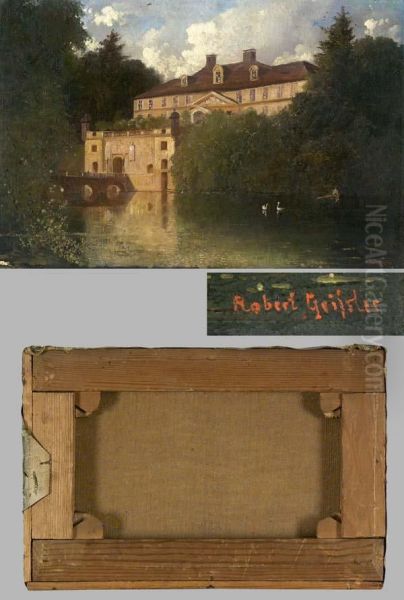 Romantische Schloss-ansicht Am See Oil Painting by Robert Geissler