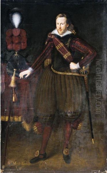 Portrait Of Captain Sir Michael Everid Oil Painting by George Geldorp