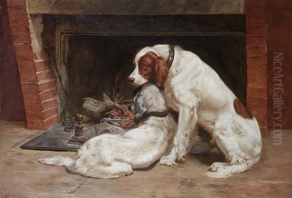 By The Fire by Gaston Gelibert