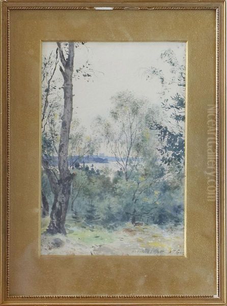 Landskapsmotiv Oil Painting by Albert Theodor Gellerstedt