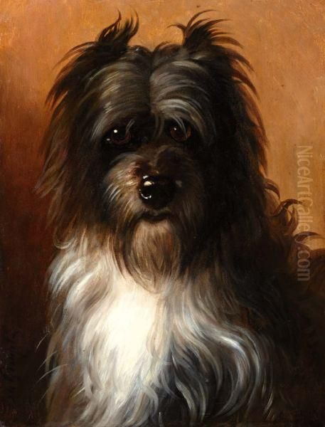 Terrier Oil Painting by Bernard te Gempt