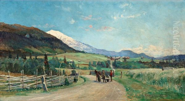 Summer Landscape From Duved Oil Painting by Anton Genberg