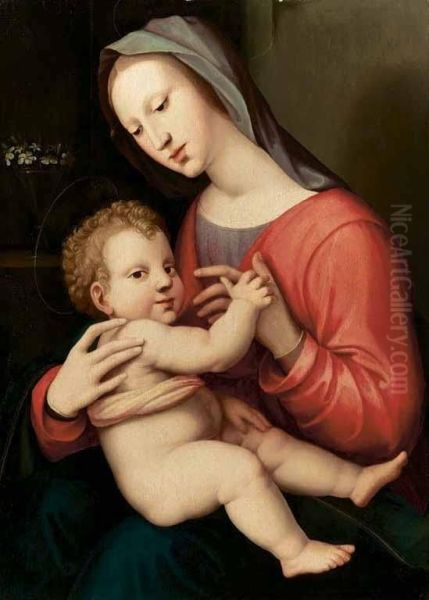 Madonna Col Bambino Oil Painting by Girolamo Genga