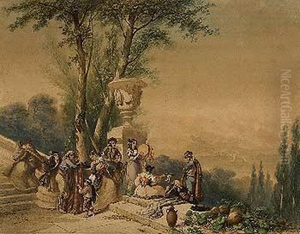 Fiesta Campestre Espanola Oil Painting by Alfred Andre Geniole