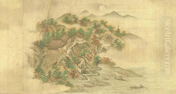 Xiao And Xiang Rivers Oil Painting by Yamamoto Genkyu