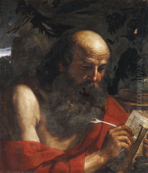 St. Jerome Writing Oil Painting by Bartolomeo Gennari