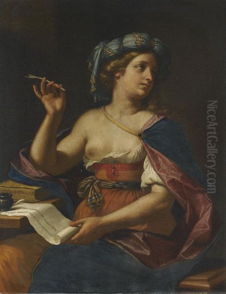 A Sibyl Oil Painting by Cesare Gennari