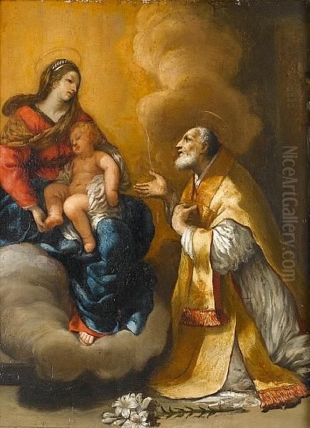 The Vision Of Saint Philip Neri Oil Painting by Cesare Gennari