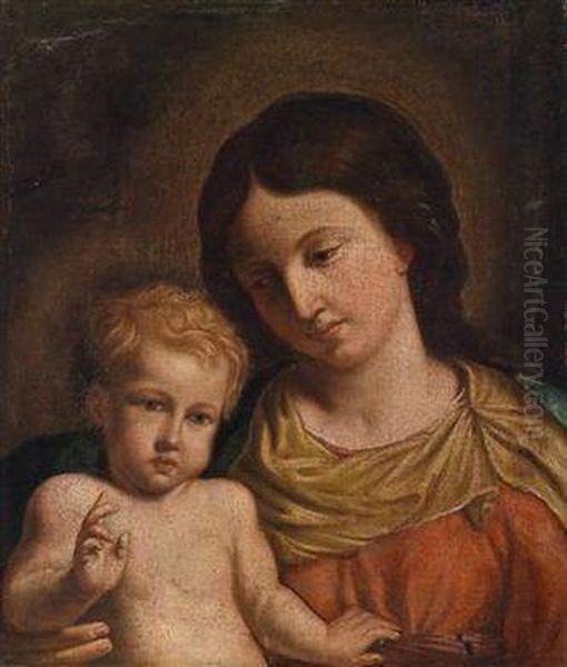 The Virgin And Child / Madonna Conbambino Oil Painting by Lorenzo Gennari