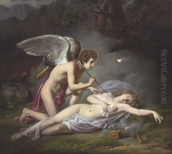 L'amour Et Psyche Oil Painting by Michel Philibert Genod