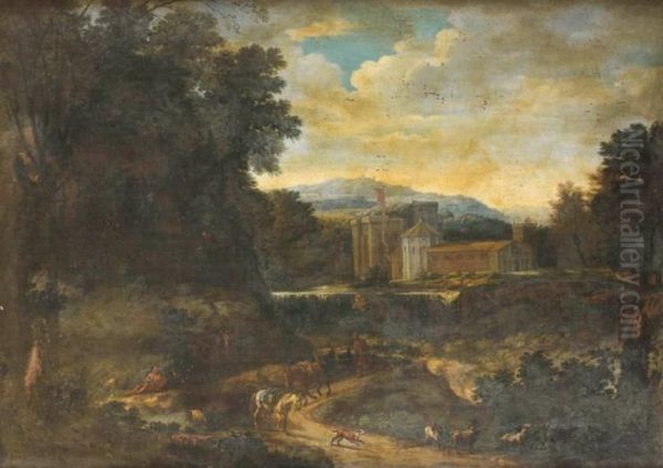 Cavaliers Dans Un Paysage Oil Painting by Abraham Genoels