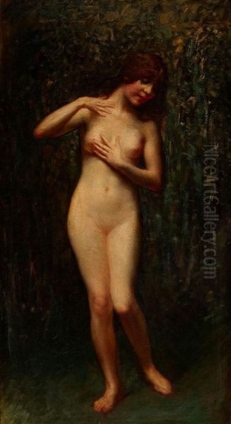 Nude In A Field Oil Painting by Lillian M. Genth