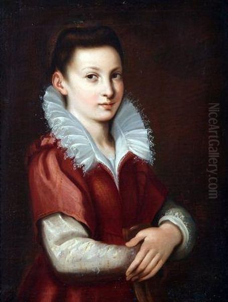 Portrait Of A Young Girl Wearing Frilled Lace Collar Oil Painting by Artemisia Gentileschi