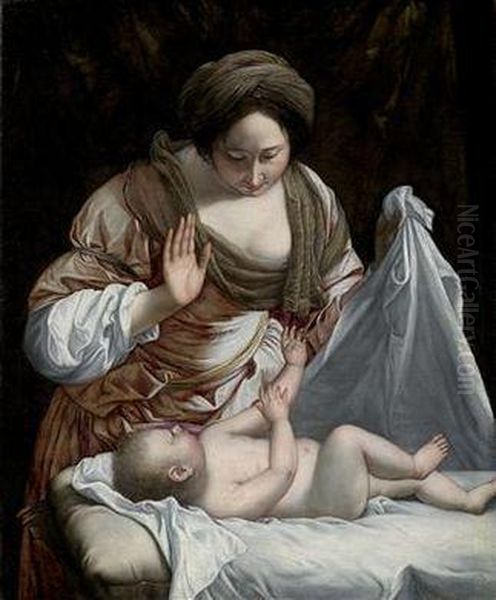 Madonna And Child Oil Painting by Orazio Gentileschi