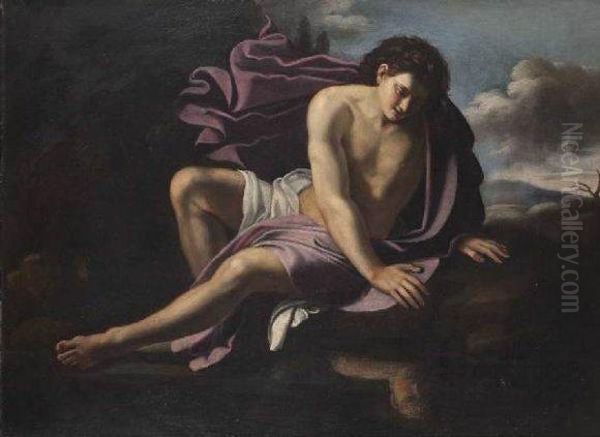 Narcisse Oil Painting by Orazio Gentileschi