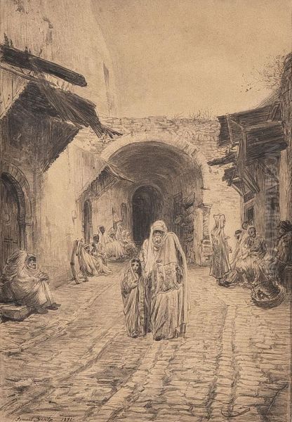 Orientalische Gasse Oil Painting by Ismael Gentz