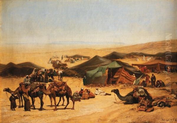 Le Campement Oil Painting by Karl Wilhelm Gentz