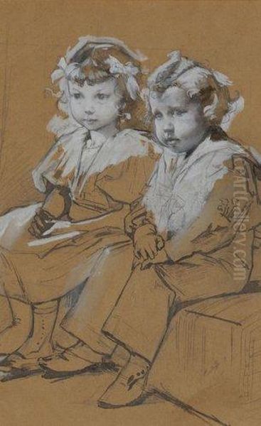 Frere Et Soeur Oil Painting by Henri-Jules-Jean Geoffroy (Geo)