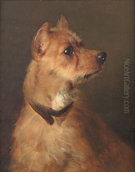 A Terrier Oil Painting by George Earl