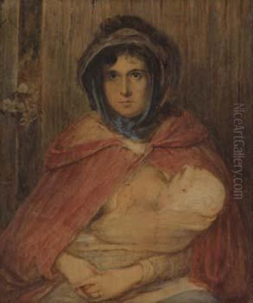 Portrait Of The Artist's Daughter Maud Oil Painting by George Earl