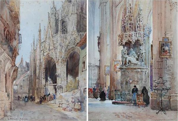 S. Maclou, Rouen Oil Painting by Sir Ernest George