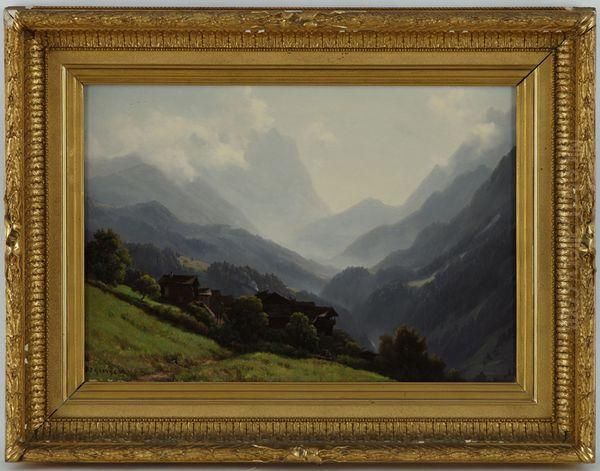 Paysage De Montagne Oil Painting by Jean Philippe George-Juillard