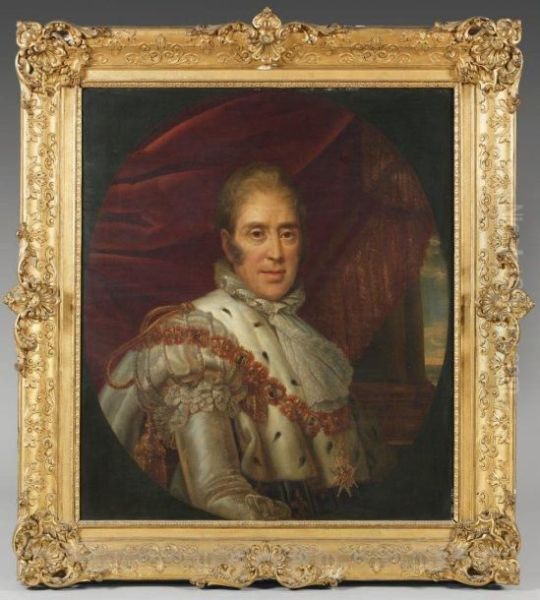 Portrait De Charles X Oil Painting by Baron Francois Gerard