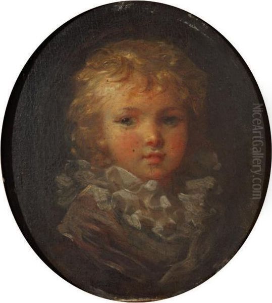 Portrait D'enfant A La Collerette Oil Painting by Marguerite Gerard