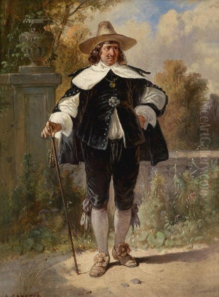 The Cavalier Oil Painting by August Gerasch