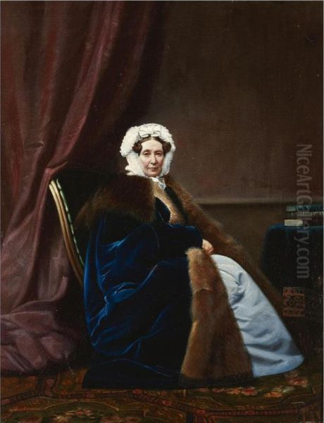 Portrait Of Anna Von Platen Oil Painting by Gerasim Ignatevich Kadunov