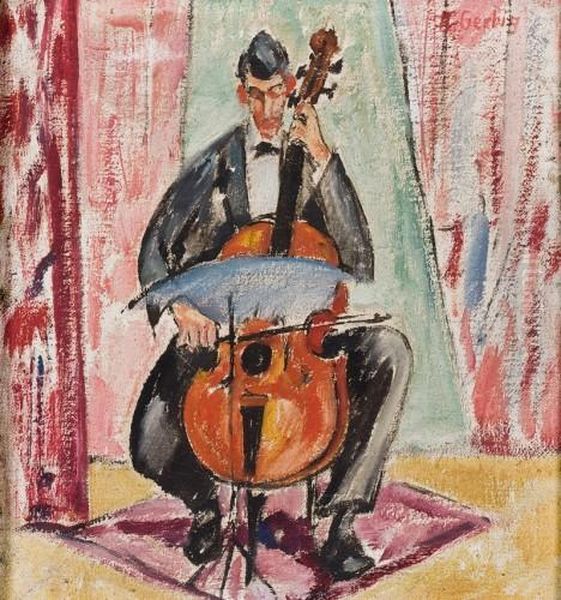 Der Cellist Oil Painting by Alexander Gerbig