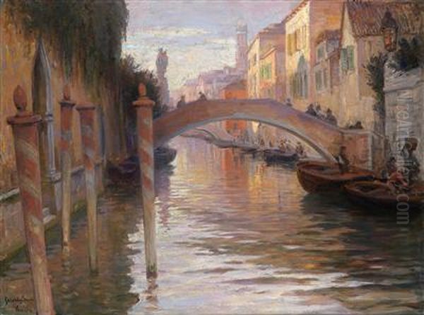 Abendstimmung In Venedig Oil Painting by Imre Gergely