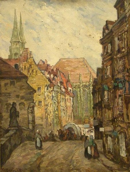 Belebtealtstadtgasse Oil Painting by Paul Gericke