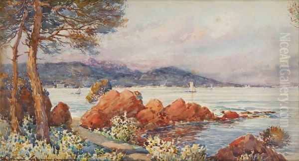 Vue De Cannes Oil Painting by Louis German