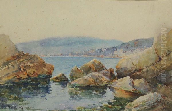 Veduta Della Costa Azzurra Oil Painting by Louis German