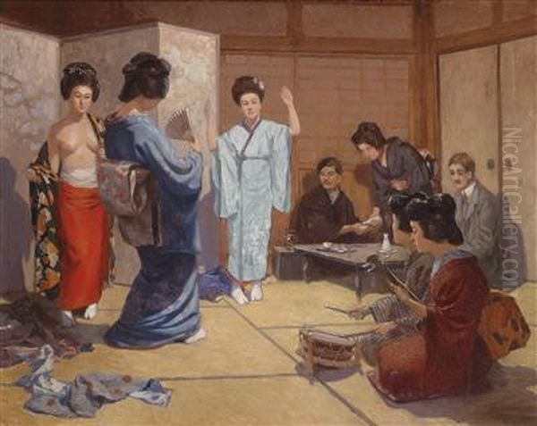 In The Geisha House Oil Painting by Raimund Germela