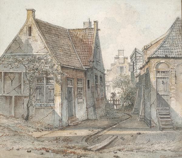 View On A Street Oil Painting by Hendrik Gerrit ten Cate