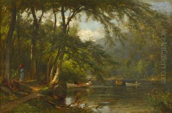 Profile Lake, Franconia, New Hampshire Oil Painting by Samuel Lancaster Gerry