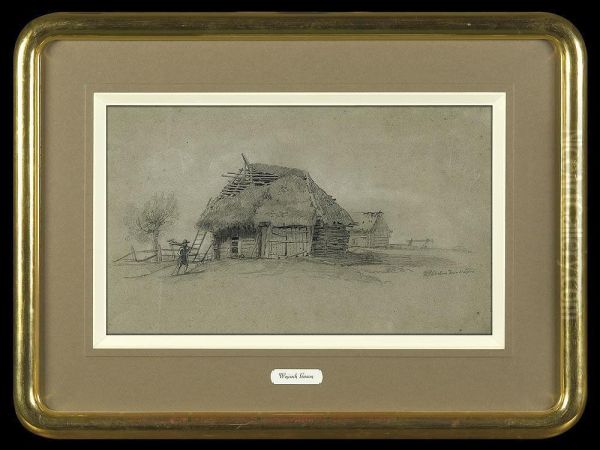 Hut In Olsztyn Near Czestochowa Oil Painting by Wojciech Gerson