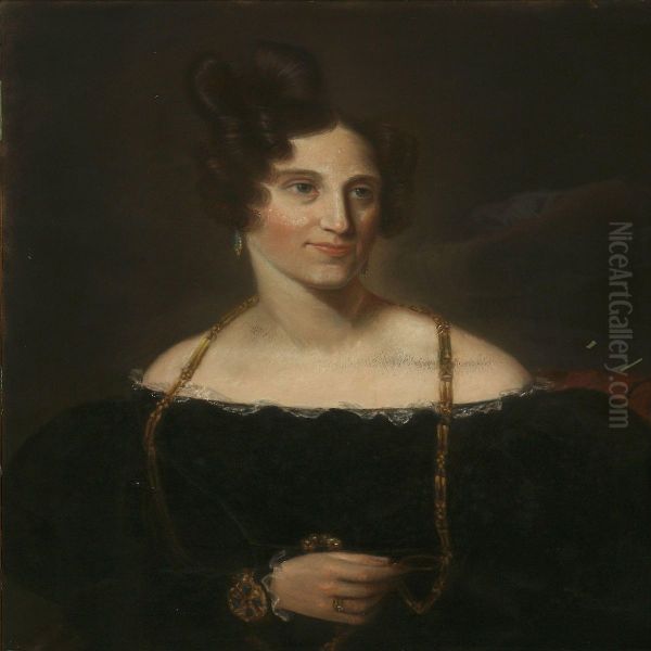 Portrait Of Georgette Elisabeth De Falsen Oil Painting by Johan Vilhelm Gertner