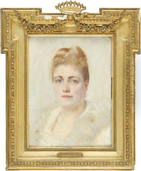 Portrait De La Comtesse Andre Mniszech Oil Painting by Paul Jean Gervais