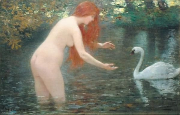 Leda Et Le Cygne Oil Painting by Henri Gervex