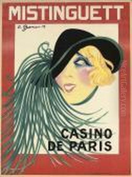 Mistinguett, Casino De Paris Oil Painting by Charles, Carl Gesmar