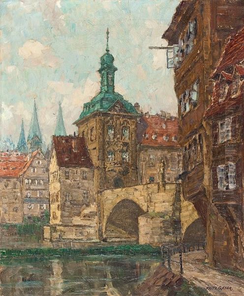 Bamberg, Altes Rathaus Oil Painting by Fritz Geyer