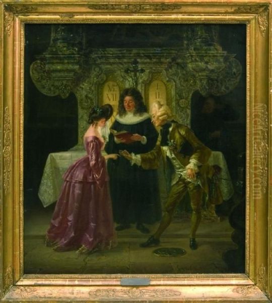 Die Vermahlung Oil Painting by Johann Geyer