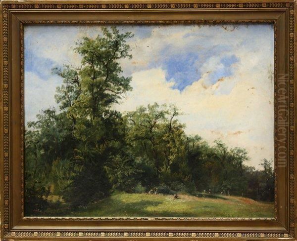 Figures In A Summerlandscape Oil Painting by Karl Michael Geyling