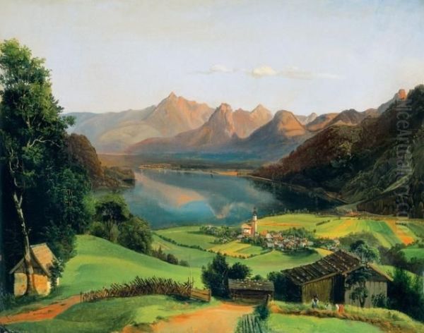 St. Gilgen Am Wolfgang See Oil Painting by Karl Michael Geyling