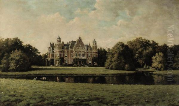 Castle Oud Wassenaar, Wassenaar Oil Painting by Adriaan Marinus Geijp