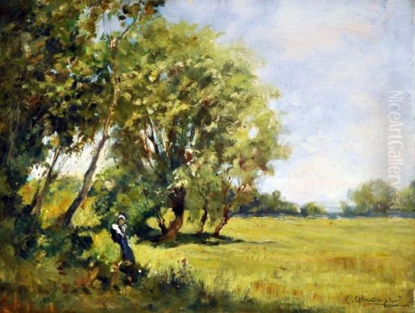 Paesaggio Oil Painting by Cesare Gheduzzi